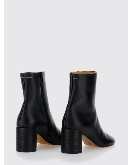 MM6 by Maison Margiela Black Anatomic Tabi Leather Ankle Boots