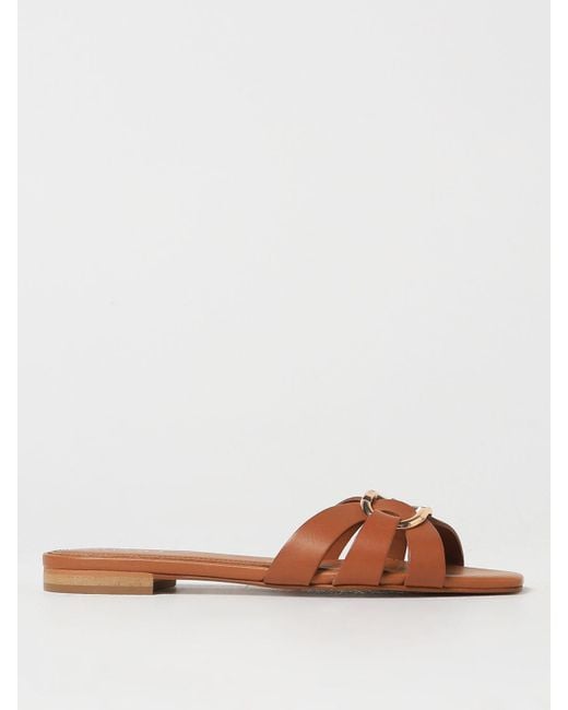 Twin Set Brown Flat Sandals
