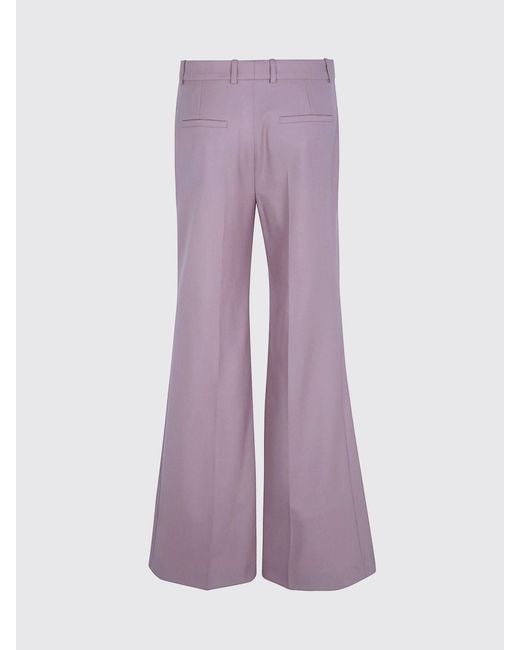 Chloé Purple ChloÉ Wide-Leg Pleated Cotton Trousers With Mid-Rise Waist