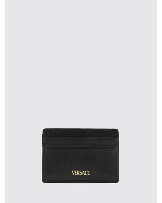 Versace White La Medusa Leather Card Holder for men