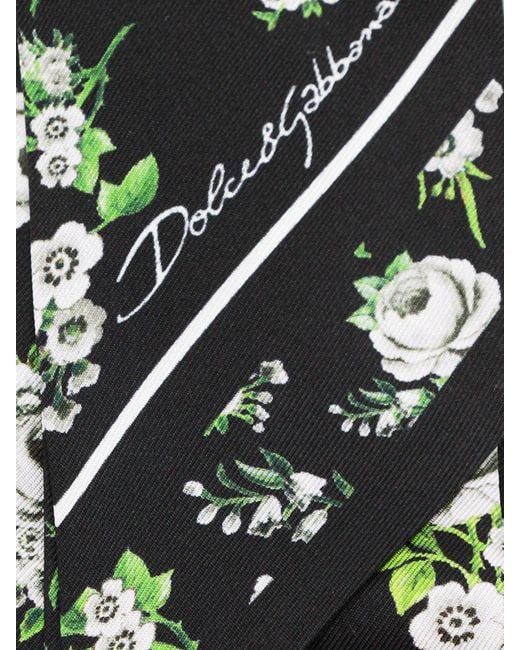 Dolce & Gabbana Green Dolce &Amp Gabbana Silk Scarf With Floral Print