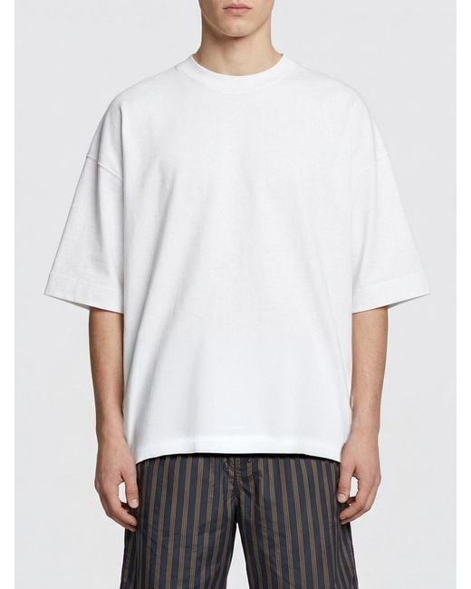 Dries Van Noten White Basic Cotton T-Shirt for men