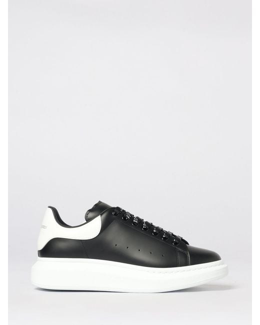 McQueen Black Oversized Leather Sneakers for men