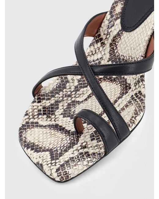 Paris Texas Black Lorena Python Print Leather Sandal