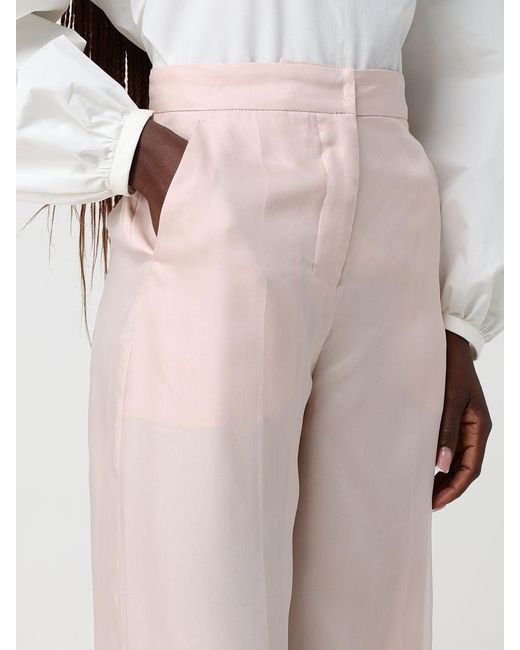 Max Mara Pink Silk Flared Trousers