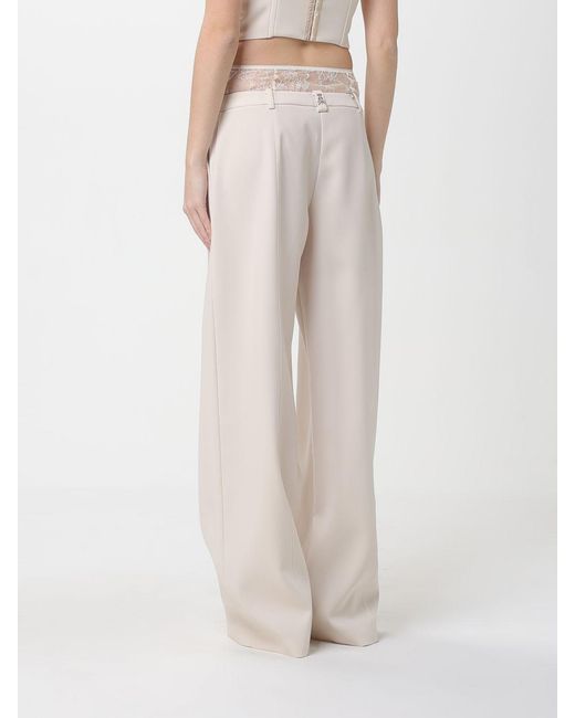 Patrizia Pepe Natural Crêpe Wide Leg Trousers