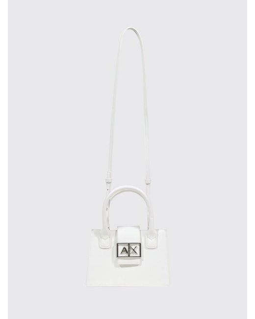 ARMANI EXCHANGE White Faux Leather Bag