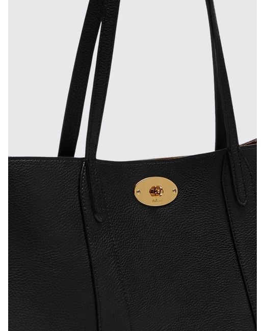 Mulberry Black Bayswater Small Grained Calfskin Tote With Double Handle
