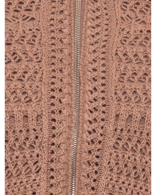 Fabiana Filippi Brown Crocheted Cardigan With Sequins