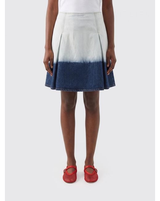 Marni Blue Bicolor Denim Skirt