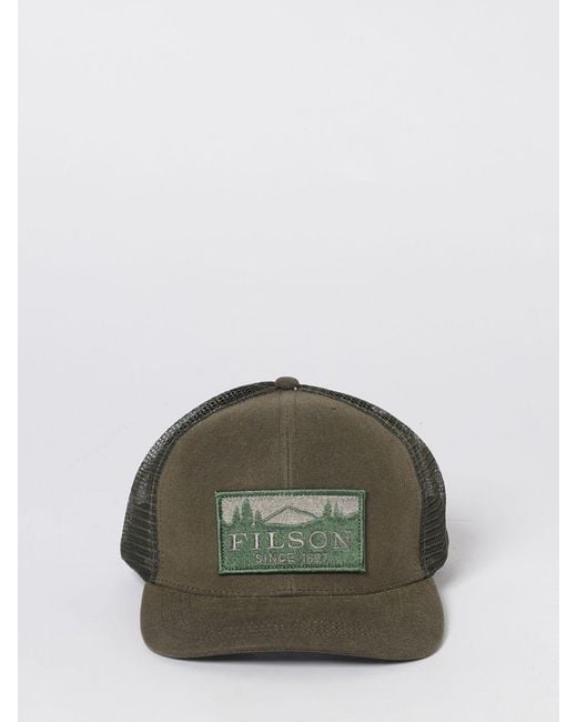 Filson Green Logger Cotton And Mesh Nylon Hat for men