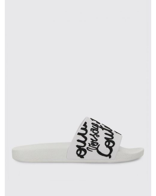 Versace Jeans Couture White Flat Shoes
