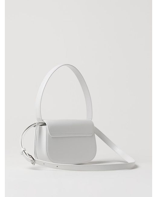 DIESEL White Leather Bag With Logo