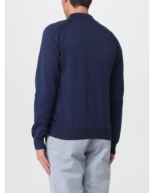 Blauer Blue Cotton Zip Cardigan for men