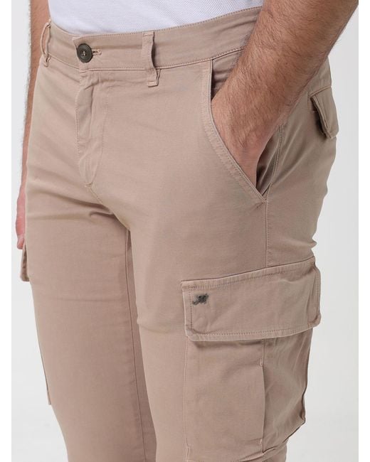Mason's Natural Stretch Cotton Cargo Trousers for men
