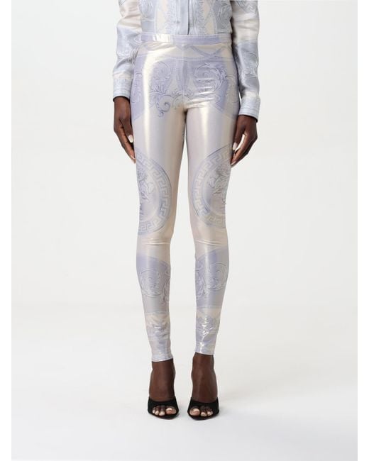 Versace White Leggings With La Coupe Des Dieux Print