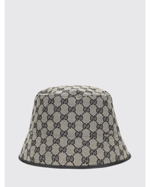 Gucci Gray Fischerhut Aus Gg Supreme-Canvas Mit Monogramm Und Mittlerer Krempe