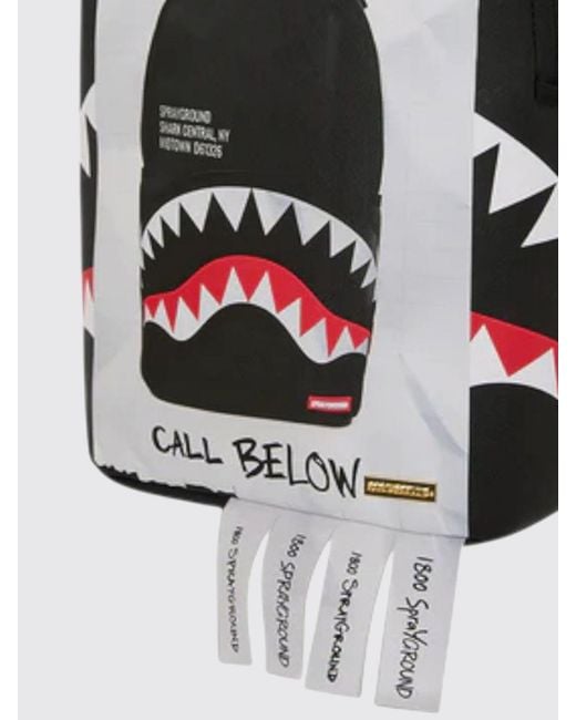 Sprayground Gray Missing Bag Flyer Graphic Print Cotton Backpack for men