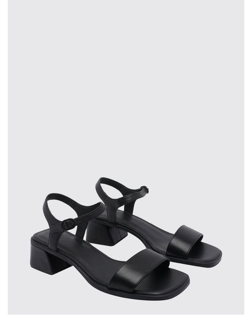 Camper White Kora Leather Sandals