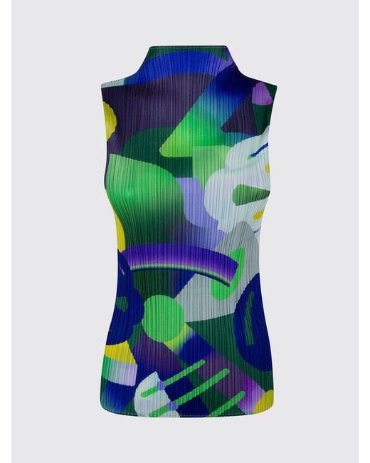 Pleats Please Issey Miyake Blue T-Shirt