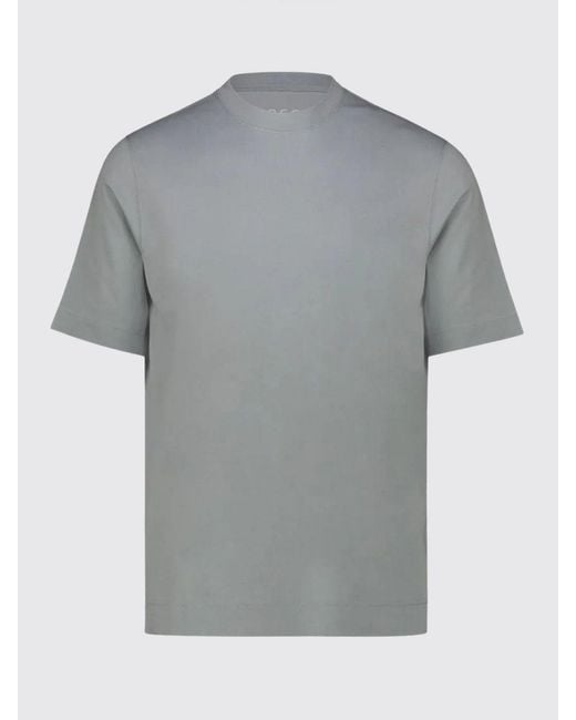 Circolo 1901 Gray Short-Sleeved Stretch Cotton Jersey Crewneck T-Shirt for men