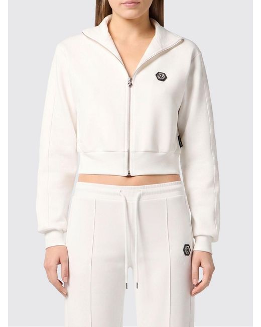 Philipp Plein White Cotton Hoodie