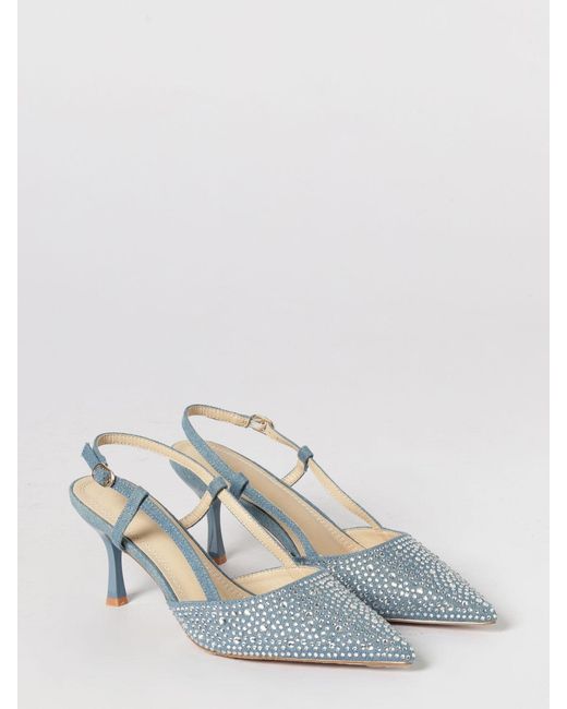 Twentyfourhaitch White San Francisco Satin Slingbacks With Rhinestones