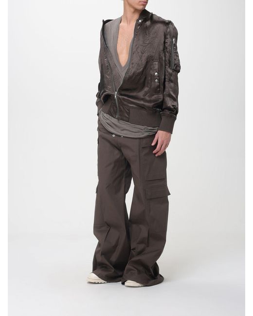 Rick Owens Gray Cupro And Virgin Wool Bomber Jacket for men