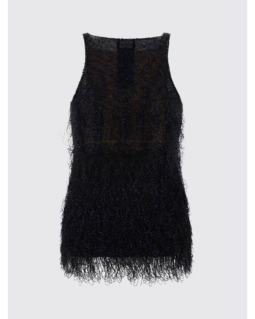 Giorgio Armani Blue Fringed Top With Beads