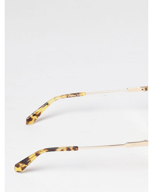 Off-White c/o Virgil Abloh Natural Rectangular Acetate And Metal Sunglasses With Dark Lenses for men