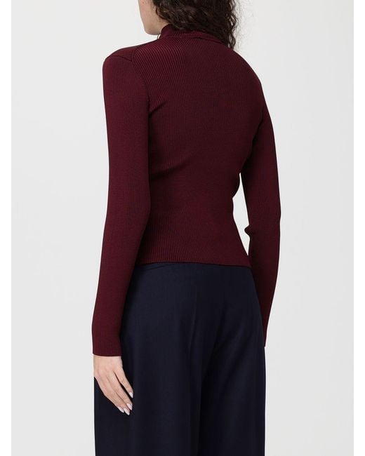 Self-Portrait Red Viscose Blend Turtleneck Sweater