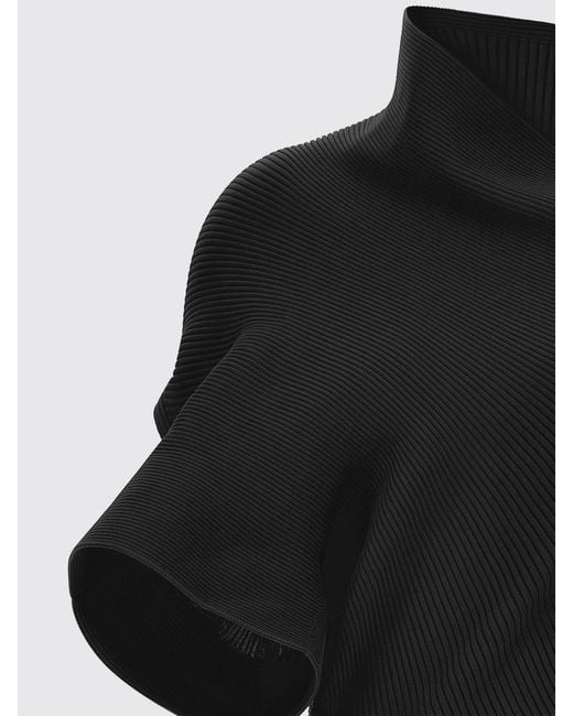 Issey Miyake Black Asymmetrical One-Shoulder Long Jersey Dress