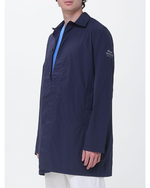 Ecoalf Blue Recycled Nylon Raincoat for men
