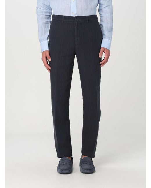 120% Lino Blue Trousers for men