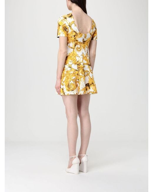 Versace Jeans Couture White Stretch Jersey Mini Dress
