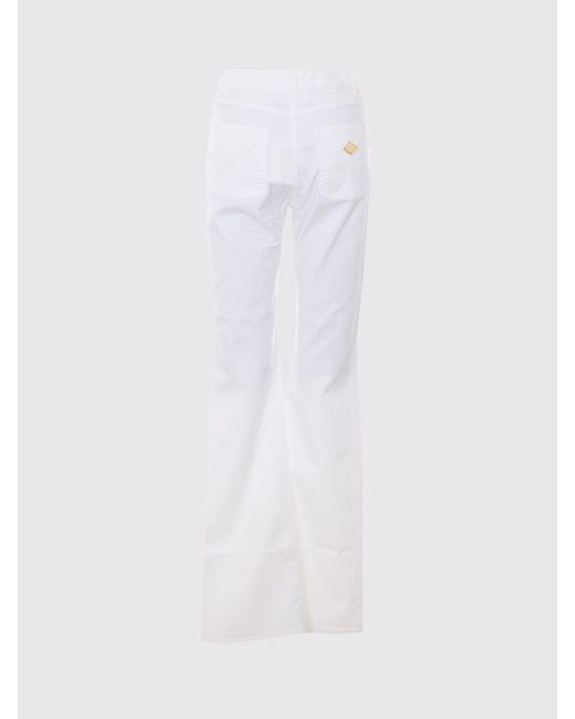 Elisabetta Franchi White Slim Fit Stretch Denim Jeans
