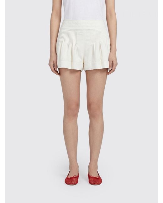 Isabel Marant White Cybila Cotton Shorts