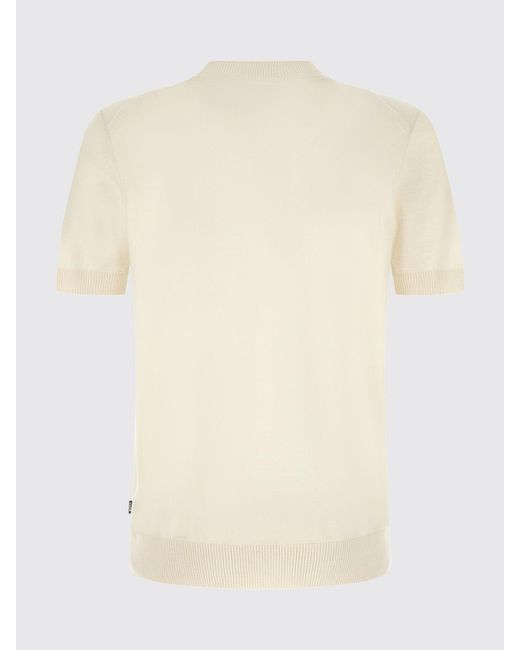 Boss White Short-Sleeved Crew-Neck Jumper for men