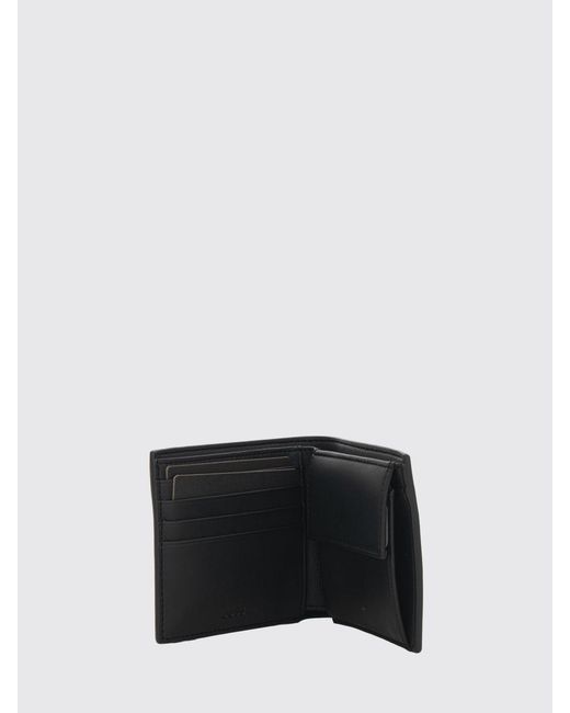 Boss White Monogram Faux Leather Wallet for men