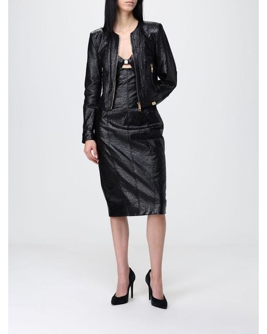 Elisabetta Franchi Black Leather Jacket