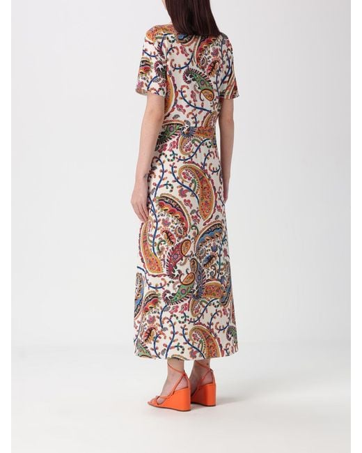 Etro White Printed Jersey Midi Dress