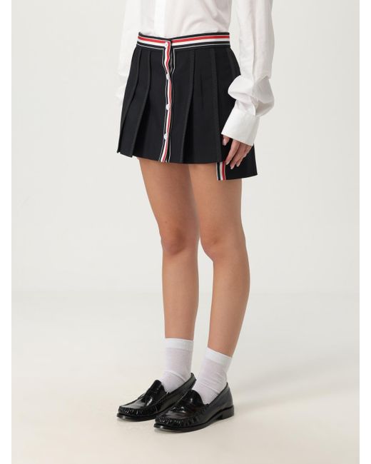 Thom Browne Black Minirock Aus Einem Wollgemisch