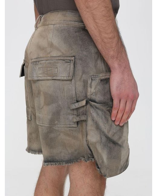Rick Owens Natural Denim Cargo Shorts for men