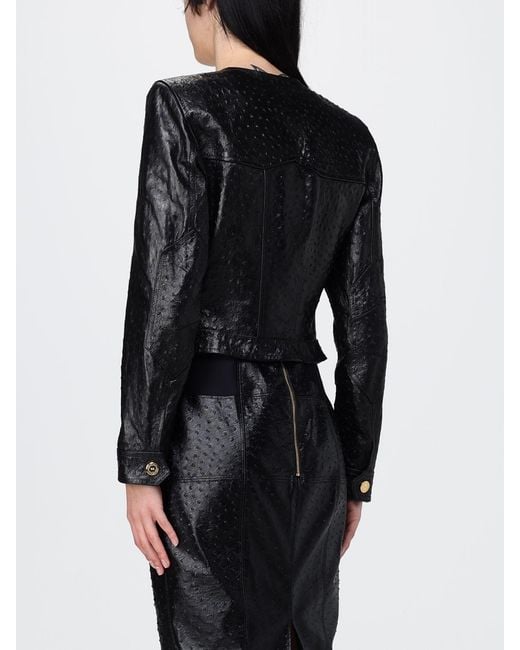 Elisabetta Franchi Black Leather Jacket
