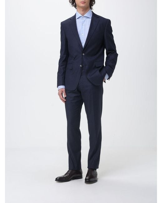 Boss Blue Wool Blend Single-Breasted Dress for men