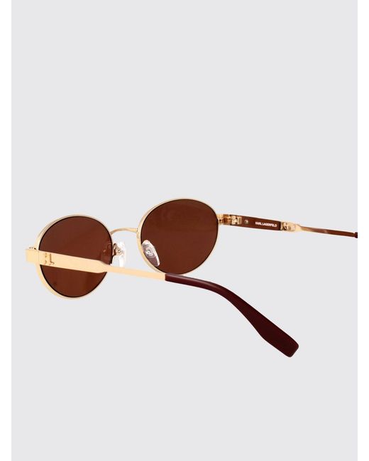 Karl Lagerfeld White Oval Metal Sunglasses With Vintage-Inspired Design