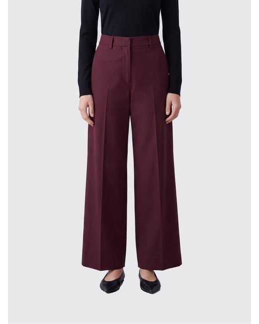Max Mara Purple High-Waisted Wide-Leg Cotton Palazzo Trousers