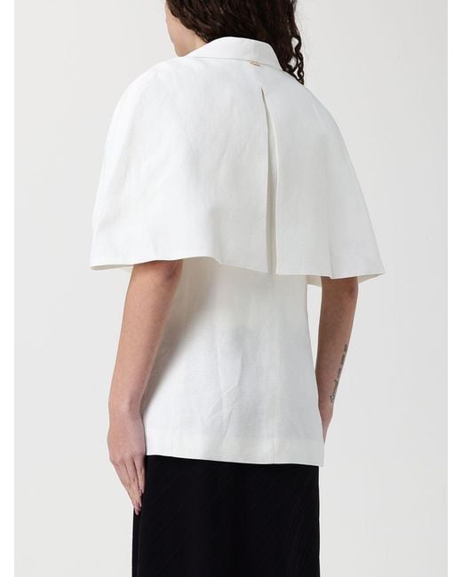 Twinset White Viscose Blend Cape Blazer
