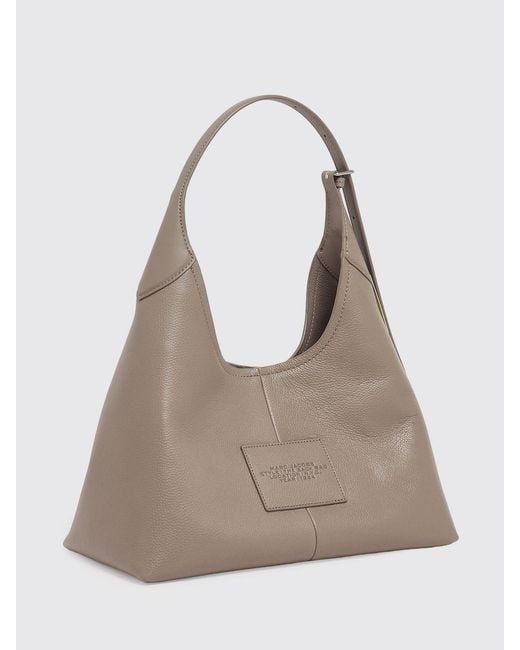 Marc Jacobs Gray The Sack Large Leather Shoulder Bag With Adjustable Handle And Charm