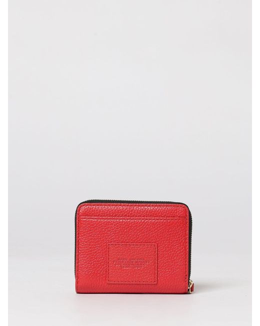 Marc Jacobs Red The Mini Compact Grained Leather Wallet
